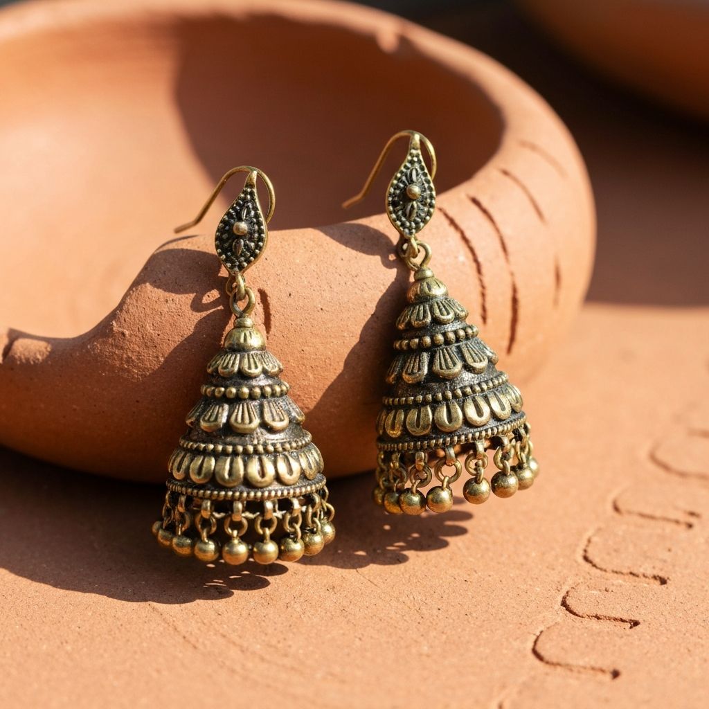 Close-up of gold traditional jewellery